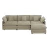 Modern Sofa Modular Sofa Couch Upholstered Corduroy, L - Shape Sectional Sofa With Side Storage Pockets For Living Room - Brown - Image 20