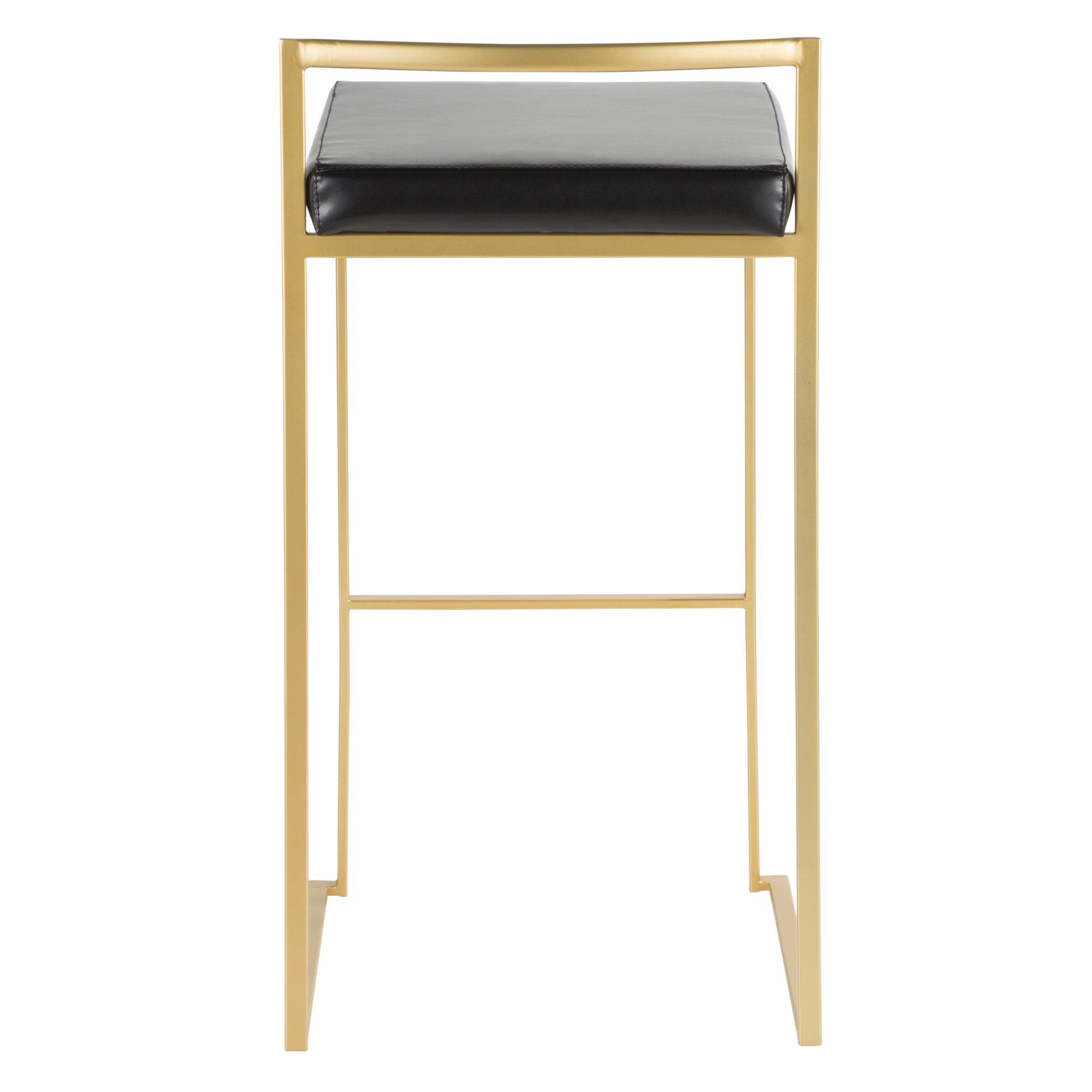 Fuji - Contemporary Barstool (Set of 3) - Black / Gold - Image 5