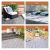 30 Piece Interlocking Deck Tiles Checker Pattern, Square Acacia Hardwood Outdoor Flooring For Patio, Bancony, Pool Side - Light Gray - Image 35