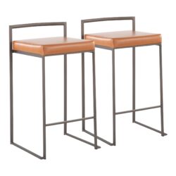 Fuji - Industrial Stackable Counter Stool (Set of 2) - Camel