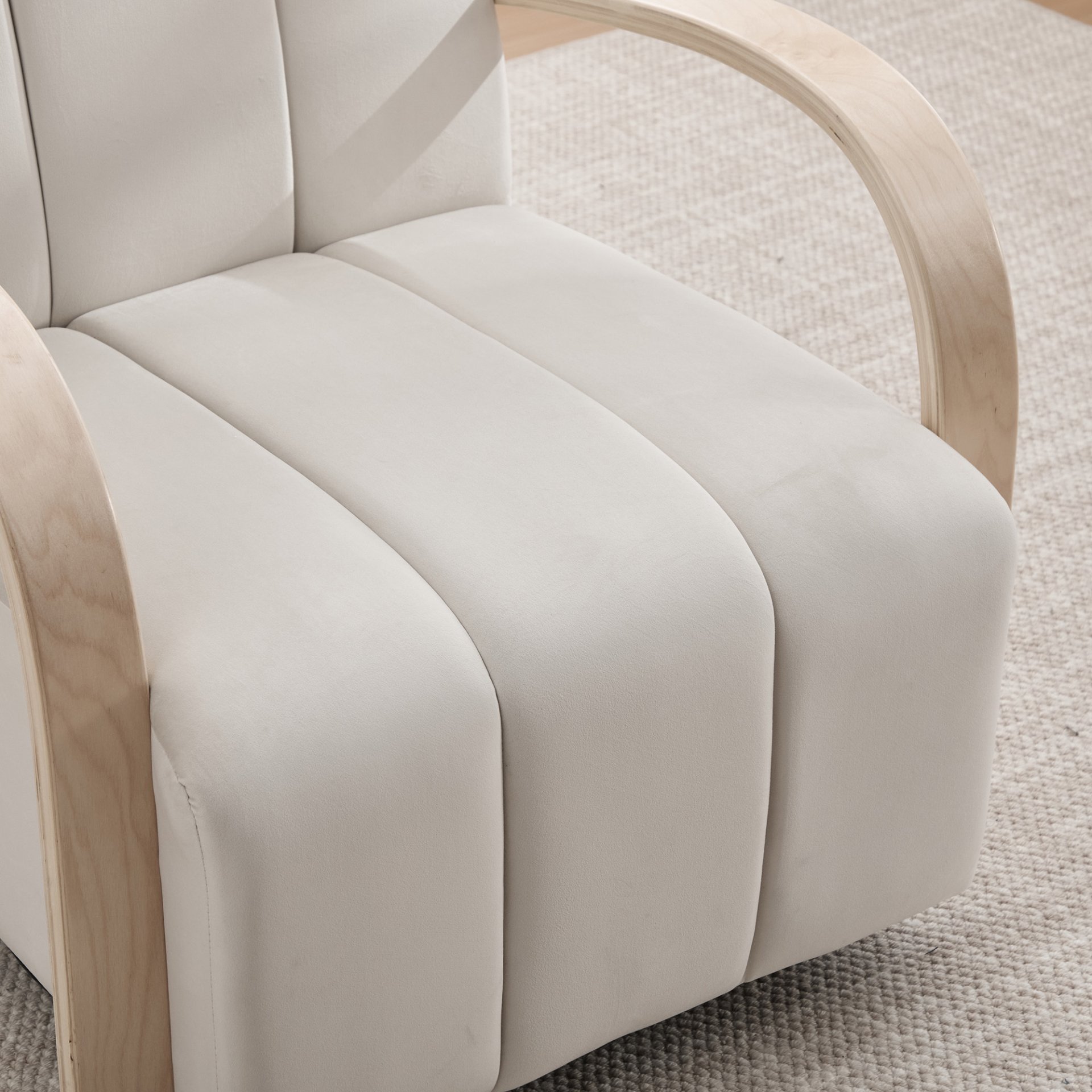 360° Swivel Accent Chair With Armrests, Comfy Lounge Chair - Beige - Image 10