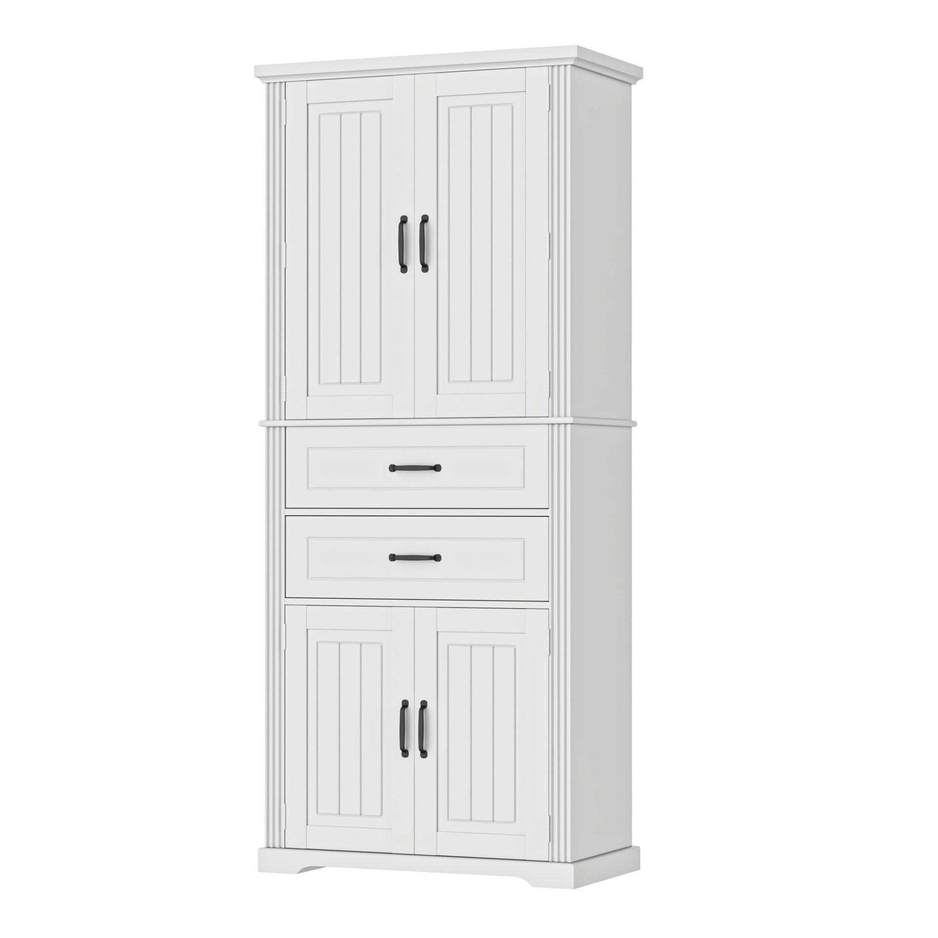 Elegant Multi Functional Storage Cabinet With Slide Rail Drawers, Adjustable Shelves - White - Image 12