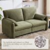 Modern Minimalist Down Filled Sofa, 800Lbs Capacity, Multiple Colors, Chenille Fabric - Green - Image 5