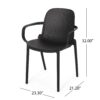 Roxanne - Outdoor Stacking Dining Armchair (Set of 2) - Black - Image 3