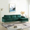 Shannon - Velvet Sectional Sofa With Chaise - Green - Image 6