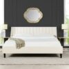 Aspen - King Vertical Tufted Headboard Platform Bed Set - Cloud White - Image 11