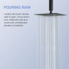 Square Rainfall Shower Head Wall Or Ceiling Mounted, Modern Bathroom Fixture - Matte Black - Image 8