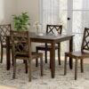 Velvety - 5 Piece Dining Table Set - Brown - Image 8