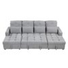 Oversized U - Shaped Sofa Versatile Sectional Sofa Pull Out Sofa Bed With Double Storage Chaise Lounges And 2 USB Ports For Living Room - Gray - Image 13