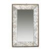 Antique Rectangle Mirror With Floral Accents, Mirrored Display Tray, Wall Mirror - Silver - Image 4