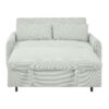 Pull Out Sofa Bed Convertible Couch 2 Seat Loveseat Sofa Modern Sleeper Sofa With 2 Throw Pillows And USB Ports For Living Room - Light Gray Green - Image 14