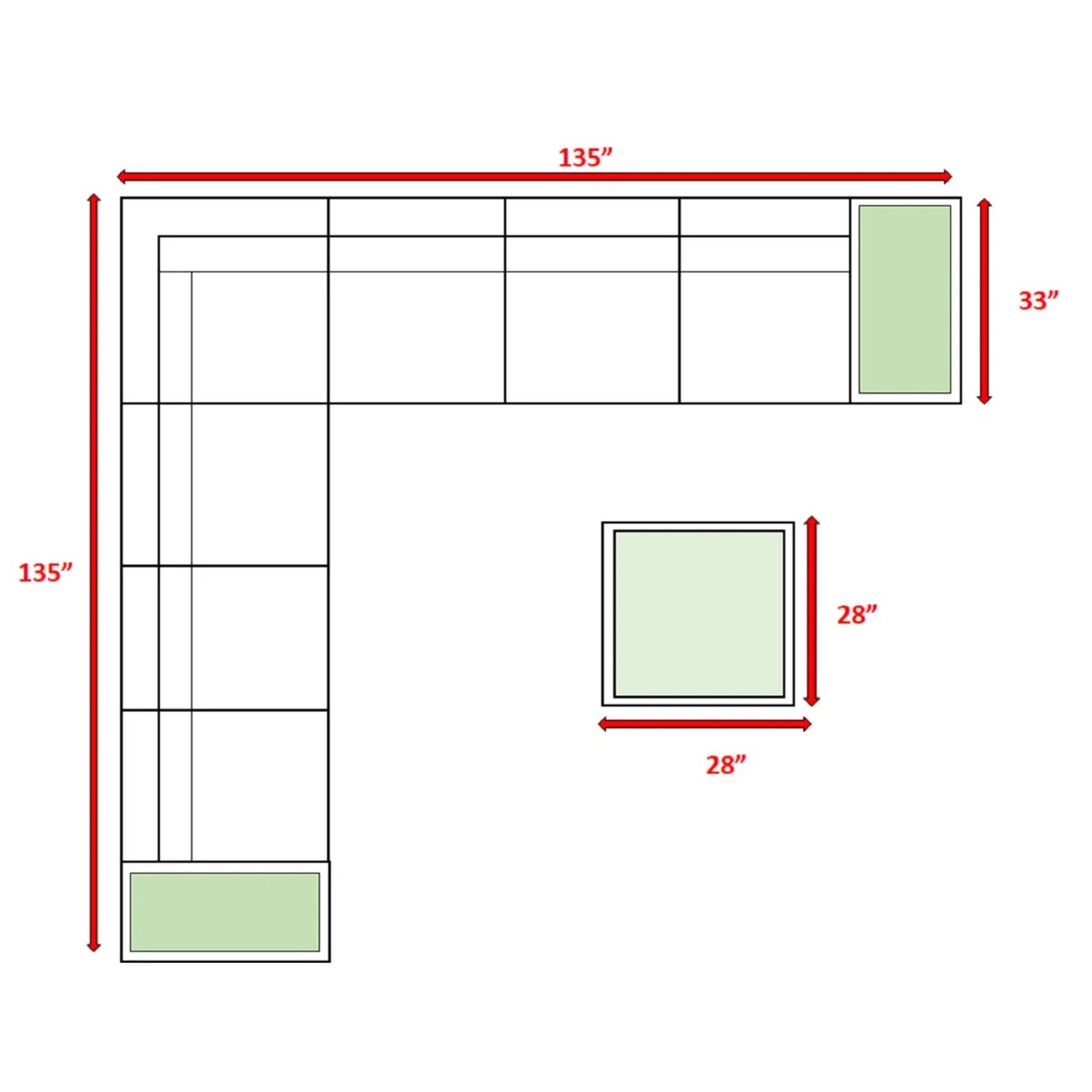 Wicker 6 Person Sectional Seating Group With Plush Cushions - Brown - Image 3
