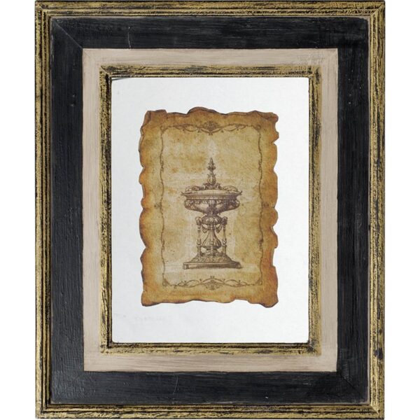 Lucian - Framed Antiqued Sculpture Print - Multicolor - Wood