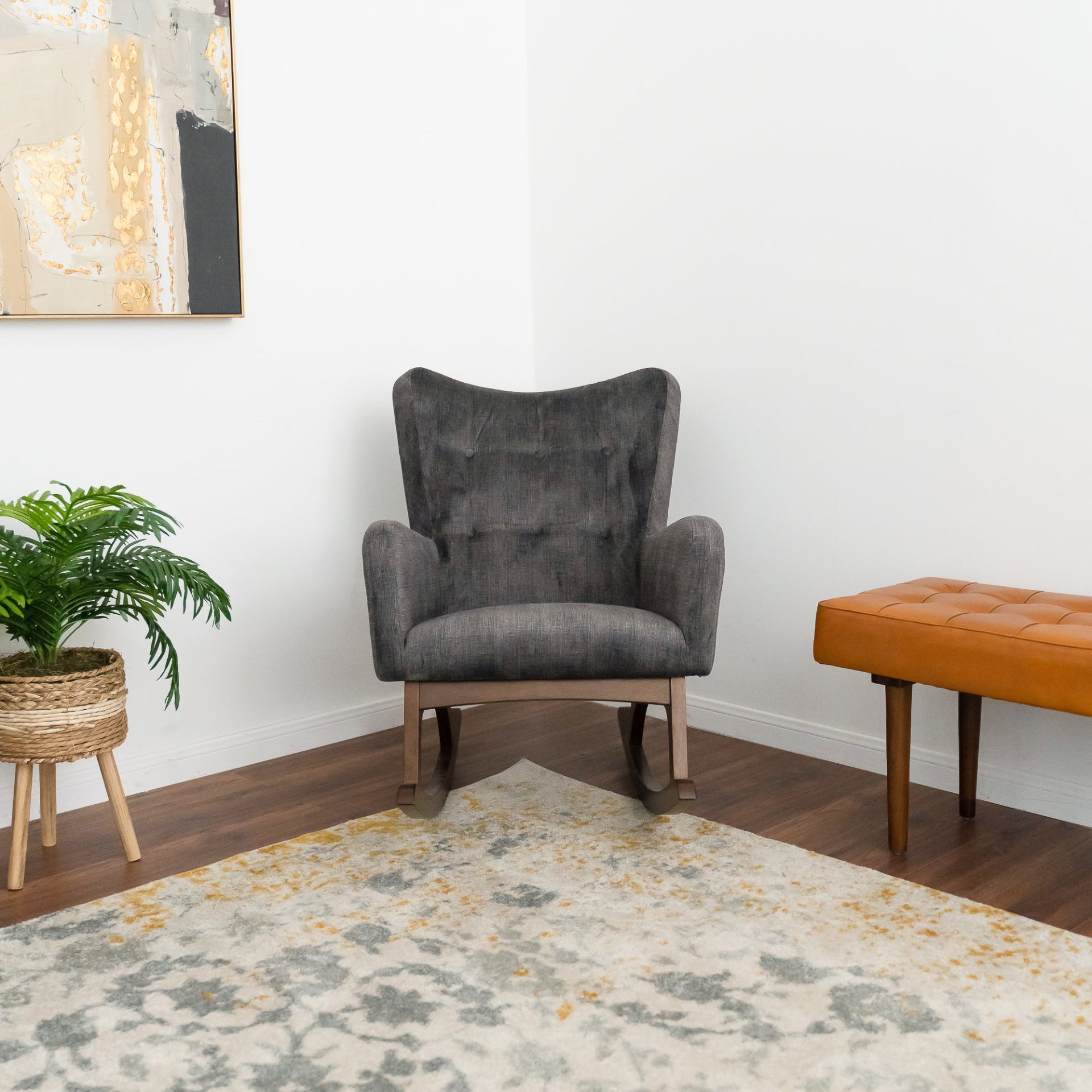 Alistair - Rocking Chair - Brown / Dark Gray - Image 4