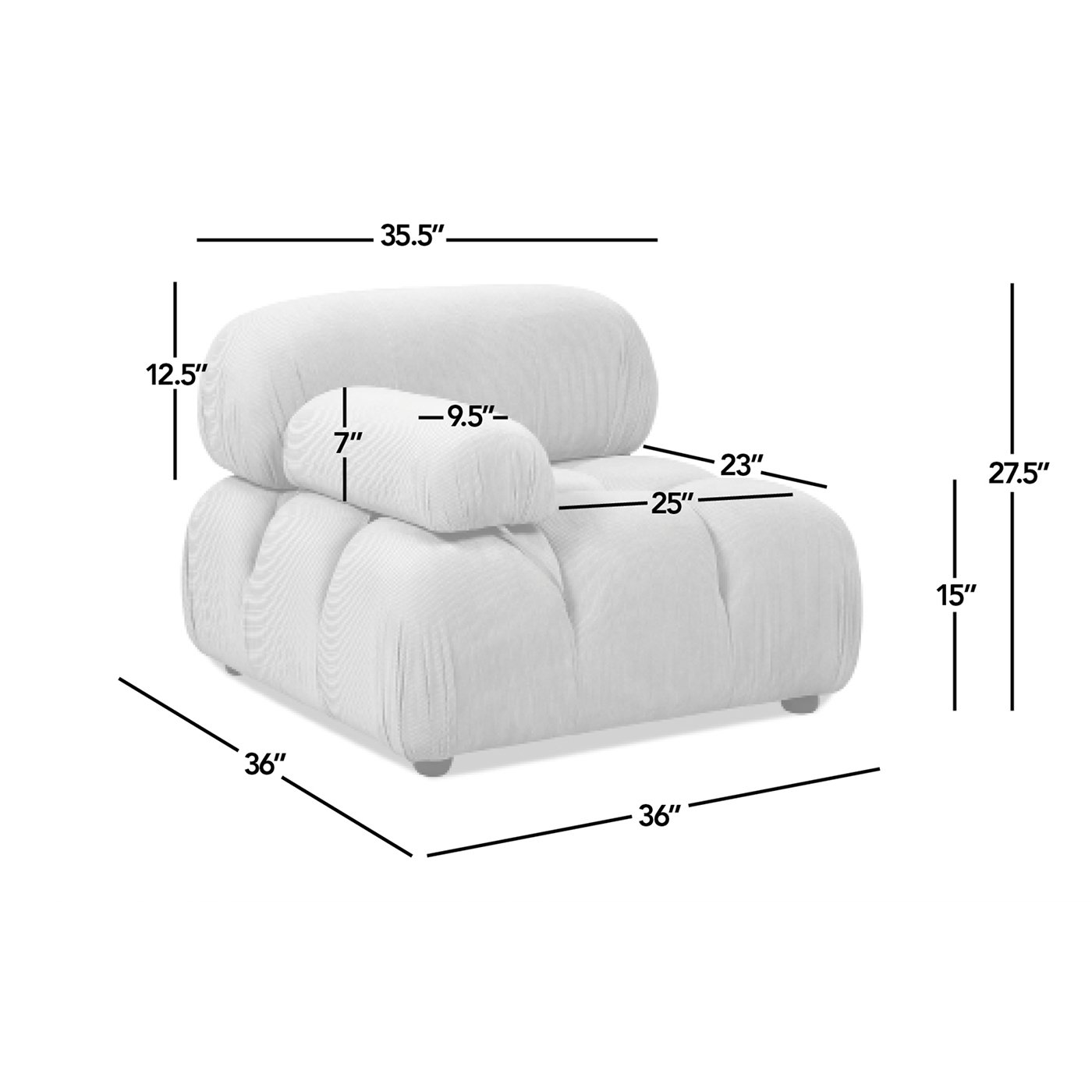 Marcel - Bubble Modular Modern Lounge Arm Chair - Orange - Image 8