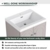 Modern Style Freestanding Bathroom Vanity With White Resin Sink & Soft Close Cabinet Doors - Khaki - Image 4
