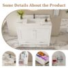 43" Bathroom Vanity, Multi Functional Cabinet - White - Image 9