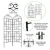 2 Pack Metal Garden Rustproof Trellis For Climbing Plants Outdoor Flower Support - Black - Image 7