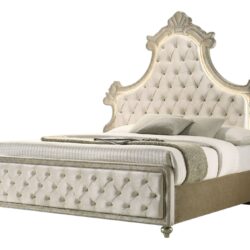 Lucienne - Eastern King Bed With LED - Beige
