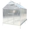 6.3'x10.2'x7' Polycarbonate Greenhouse, Heavy Duty Outdoor Aluminum Walk-In Green House Kit With Rain Gutter, Vent And Door For Backyard Garden - Aluminium - Image 5