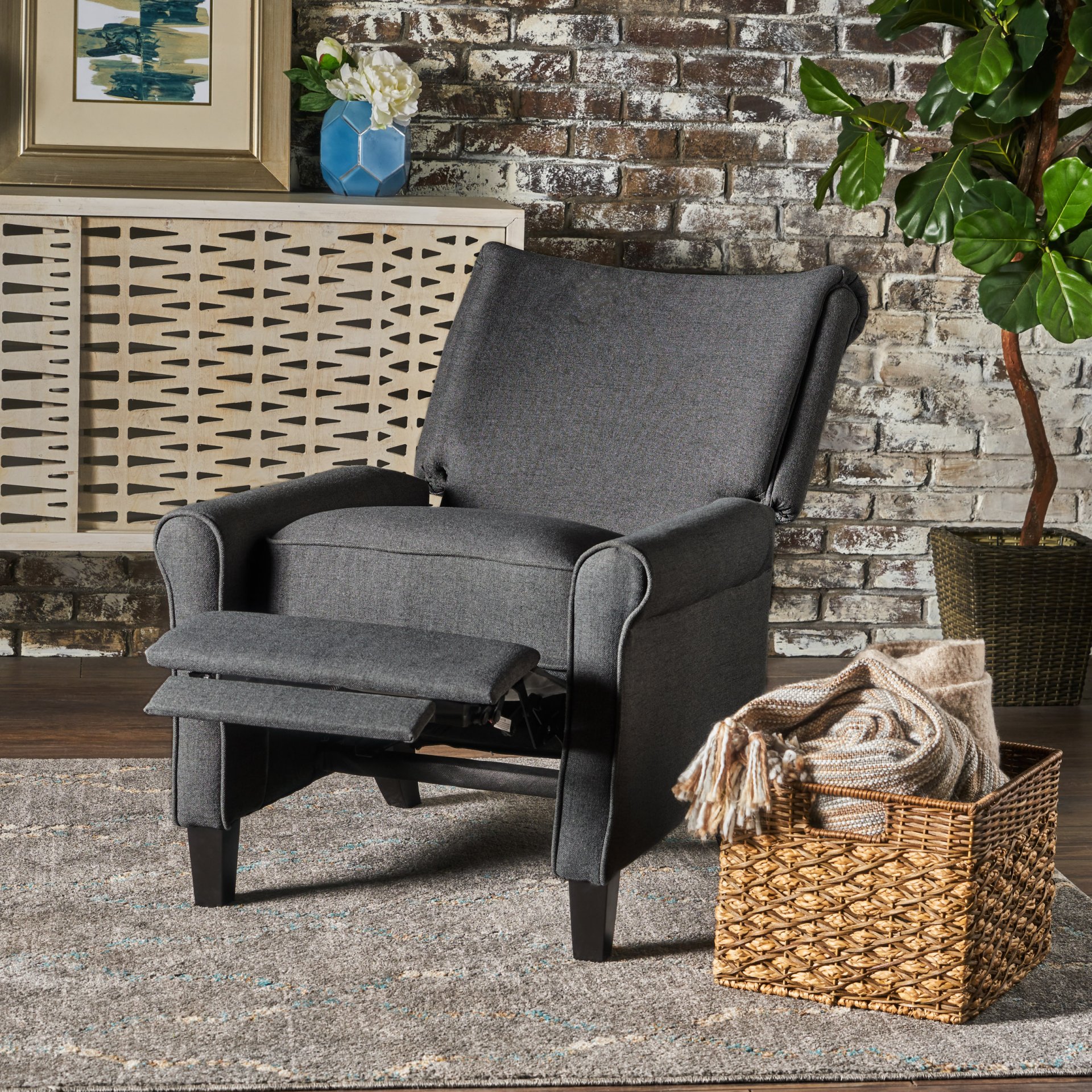 Manual Standard Recliner - Charcoal - Image 5