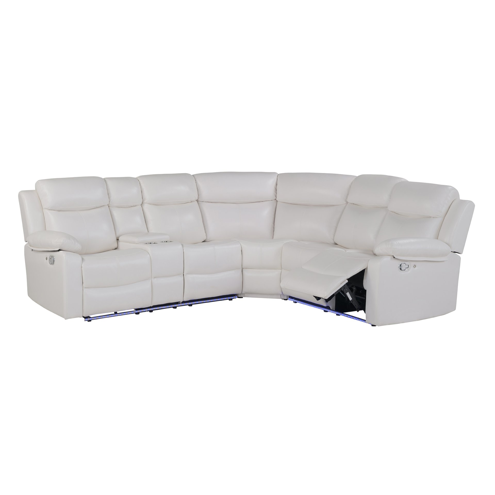 Left Arm Facing Sectional Sofa With Recline And Storage - White - Image 4