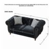 Chesterfield 3 And 2 Seater Velvet Upholstery Sofa With Roll Armrest & Nailhead Fabric Couch For Living Room & Office - Black - Image 4