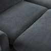 Upholstered L Shaped Sectional Sofa With Storage, Movable Ottoman, And 6 Throw Pillows - Black - Image 23