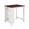 Graham - 3 Piece Small Space Counter Height Dining Table With Shelves And 2 Chairs (Set of 3) - White Finish - Image 2