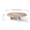 Coffee Table, Polished Surface, Genuine Stone, Designer Living Room Table - Pink - Image 3