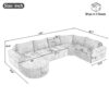Oversized Modular Sofa Cloud Sectional Sofa Set Upholstered Couches U - Shaped Sofa With Deep Seat For Living Room - Brown - Image 2