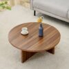 Versatile Round Coffee Table For Diverse Interior Styles, Blending Modern Minimalism With Nordic Elegance - Walnut - Image 4