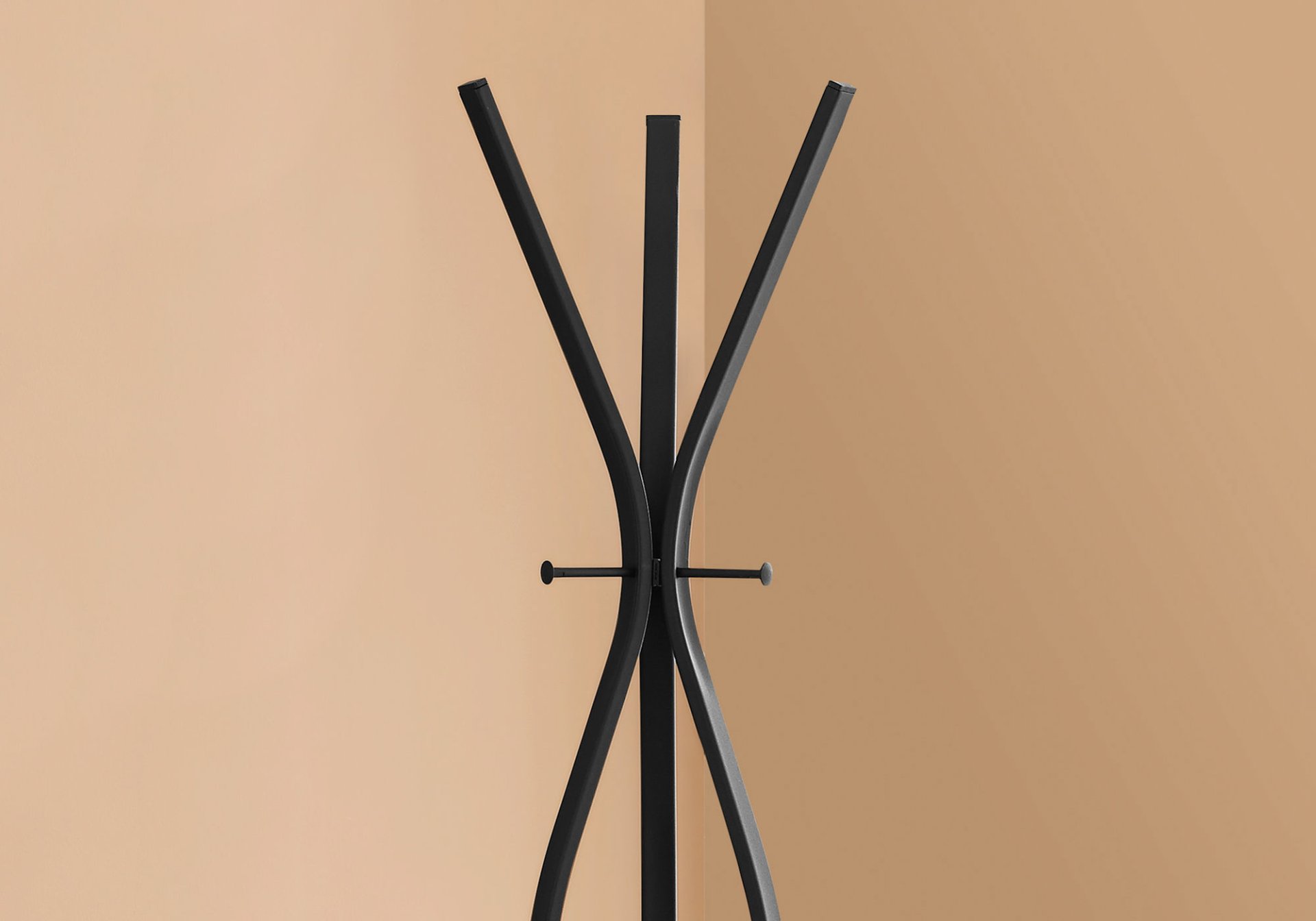 Coat Rack, Hall Tree, Free Standing, 3 Hooks For Entryway, Contemporary & Modern - Black - Image 4