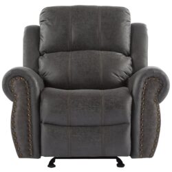 Wide Suede Manual Glider Standard Recliner - Slate