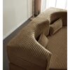 Floor Sofa With 2 Pillows, Convertible Plush Corduroy Foam Filled Sleeper Sofa Bed - Camel - Image 9