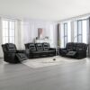 Home Theater Recliner Set Manual Recliner Chair With Wide Armrest, Two Built-In Cup Holders For Living Room - Black - Image 15