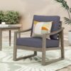 Samwell - Club Chair Outdoor Seating Acacia Wood - Dark Gray - Image 4