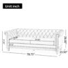 Comfy 3 Seat Sofa With Wooden Legs, Retro Style For Living Room And Study - Beige - Image 3