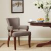 Arm Dining Chair With Nail Head Detailing - Brown / Espresso - Image 2