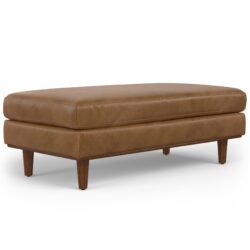 Morrison - Large Rectangular Ottoman - Caramel Brown