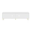Modern TV Stand For TVs Up To 75", Entertainment Center With Glass Door, 4 Drawers And 2 Cabinets, 5 Metal Legs And Metal Handles For Living Room - White - Image 18