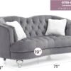 Charming Traditional Loveseat - Gray - Image 5