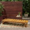 Outdoor Chaise Lounge With Adjustable Seating And Slat Panel - Yellow Brown - Image 9