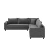 Modern Modular Sectional L Shaped Corner Couch Set With Wide Seat, Minimalist Style Oversized Comfy 5 Seat Sofa With Pillow - Gray - Image 2