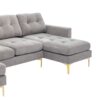 Convertible Sectional Sofa Couch With Movable Ottoman - Light Gray - Image 24