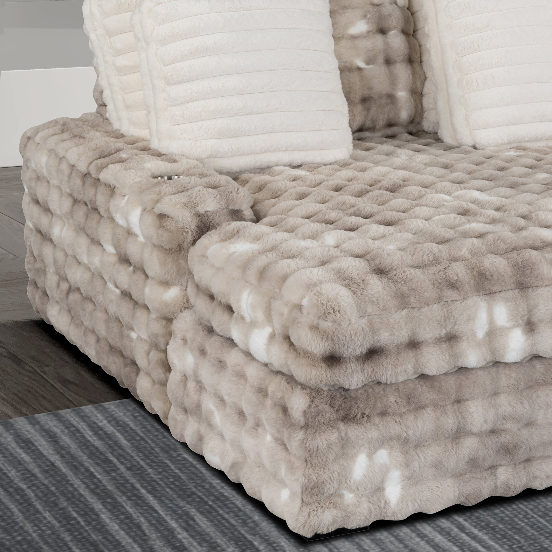 Julia - Lounger Sofa With USB - Gray - Image 7