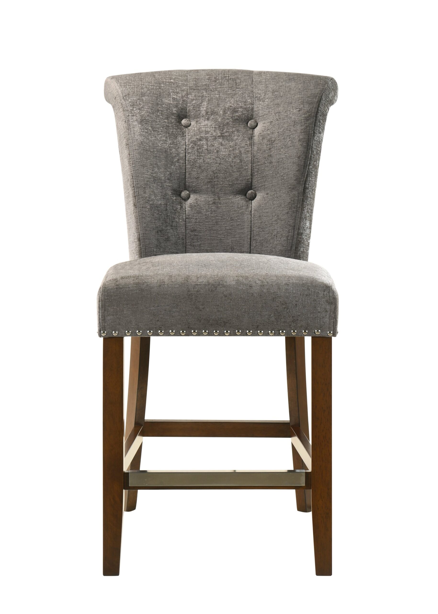 Auggie - Fabric Counter Height Chair With Nailhead Trim - Gray - Image 4