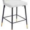 Modern Jacquard Counter Height Bar Stools (Set of 2) With Metal Footrest - White - Image 16