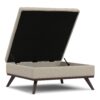 Owen - Extra Large Square Coffee Table Storage Ottoman - Natural - Image 4