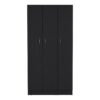 Wardrobe Armoire With 3 Doors And 2 Inner Drawers, 3 Doors - Black - Image 4